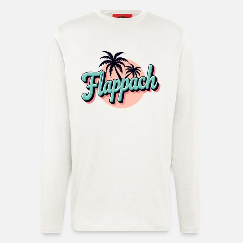 Flappach Palmen Retro Sommer - Langarmshirt - made by SPREAD  - OFF WHITE