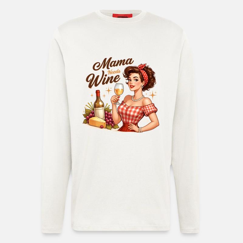 Mom needs wine. Mama needs Wine - Longsleeve - made by SPREAD - OFF WHITE