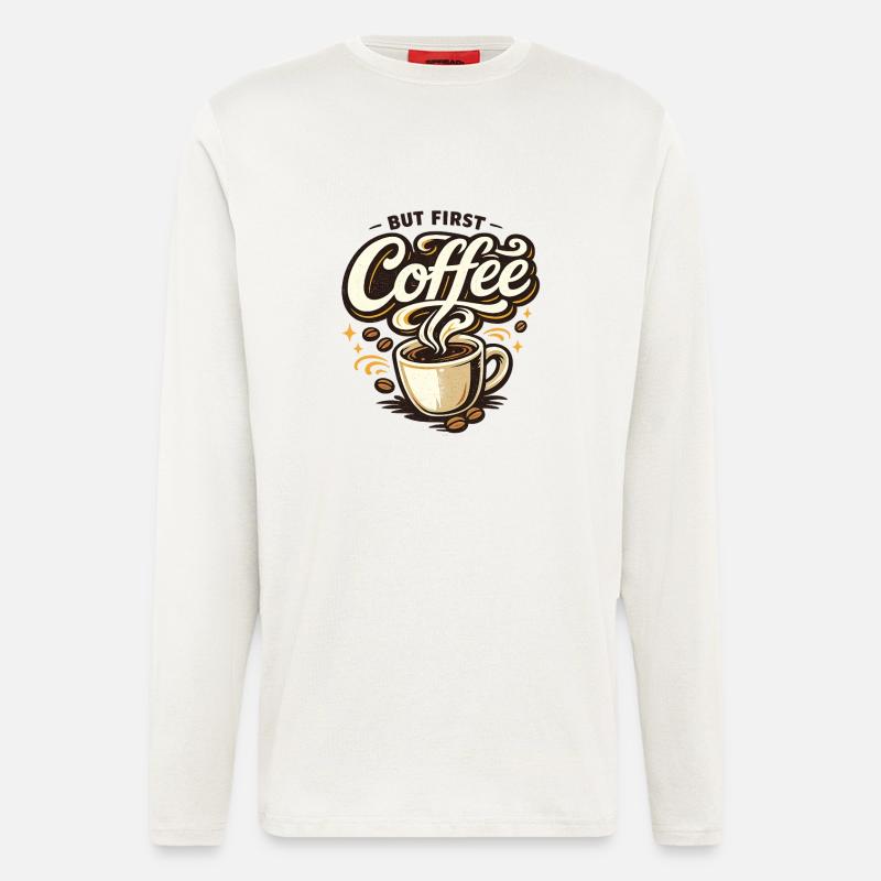 Coffee First Illustration - Coffee Lovers - Longsleeve - made by SPREAD  - OFF WHITE