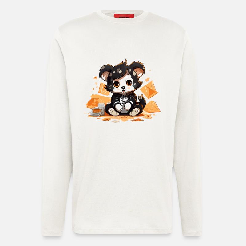 Cuddly panda with a windfall - Longsleeve - made by SPREAD  - OFF WHITE