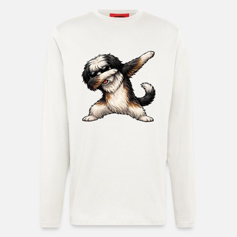 Dabbing Tibet Terrier - Langarmshirt - made by SPREAD  - OFF WHITE