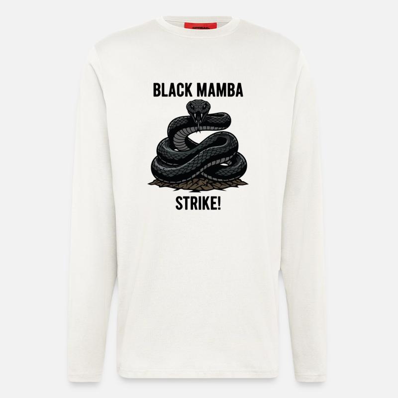 Mamba Noir Serpent Danger Strike Mamba - Manches longues bio décontracté fabriqué en UE - OFF WHITE