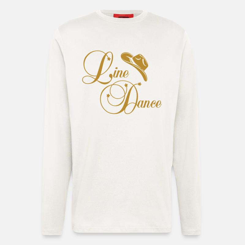 Line Dance Gold Logo - Langarmshirt - made by SPREAD  - OFF WHITE