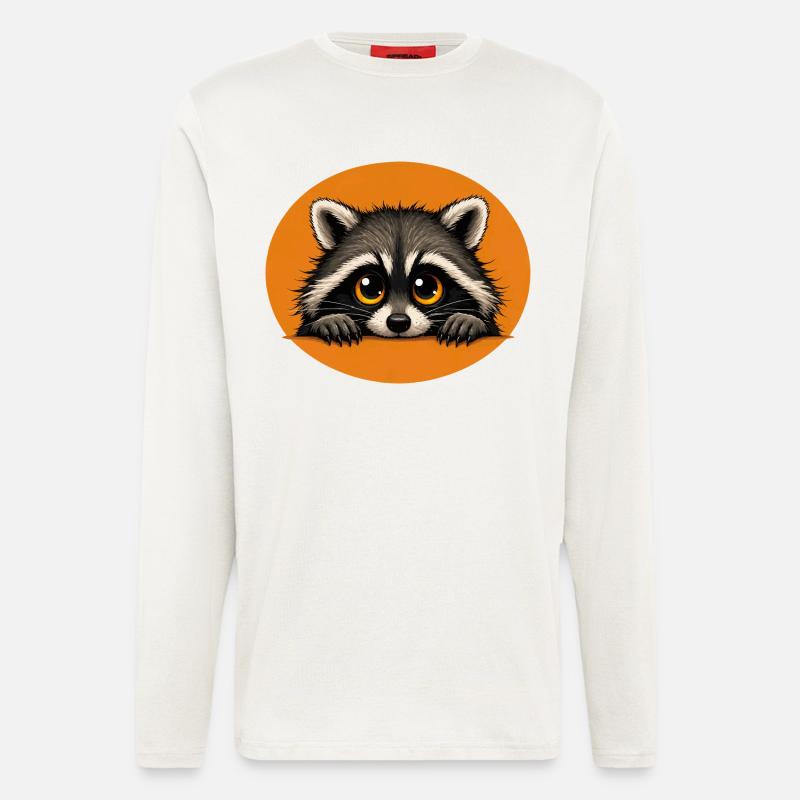 PopArt Waschbär Blick - Langarmshirt - made by SPREAD  - OFF WHITE