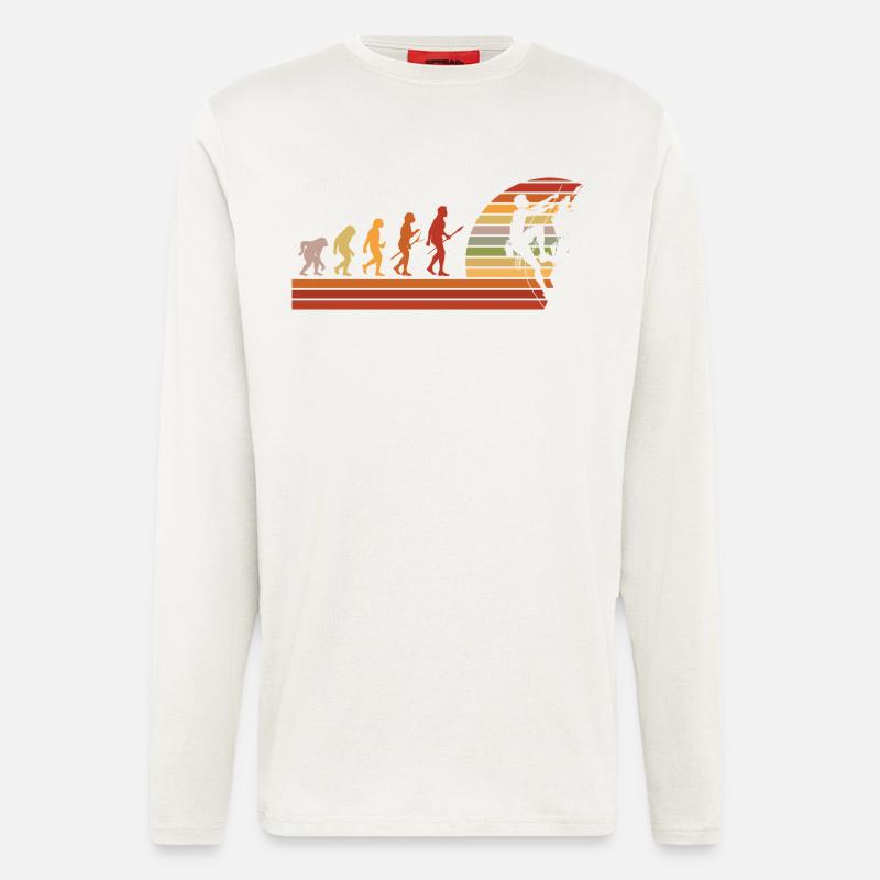 Evolution des Kletterns Retro Design - Langarmshirt - made by SPREAD  - OFF WHITE