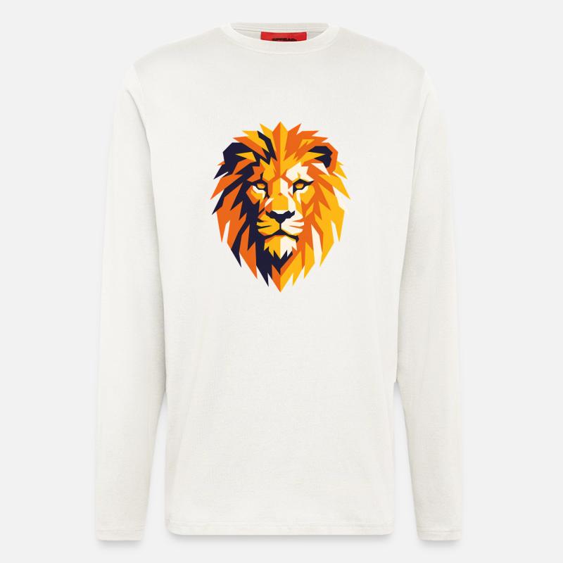 Flamboyant Geometric Lion - Longsleeve - made by SPREAD  - OFF WHITE