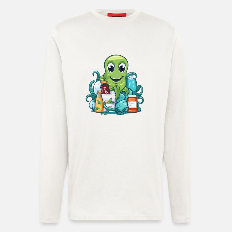 Oktopus Einkaufsglück - Langarmshirt - made by SPREAD  - OFF WHITE