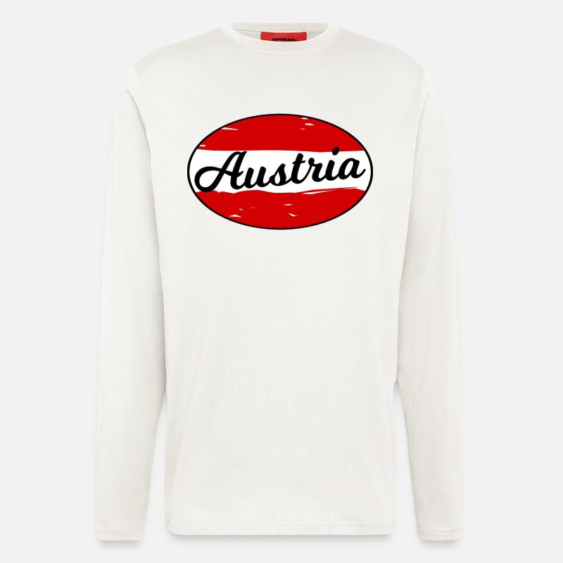 Austria Script Logo on Red - Longsleeve - made by SPREAD  - OFF WHITE