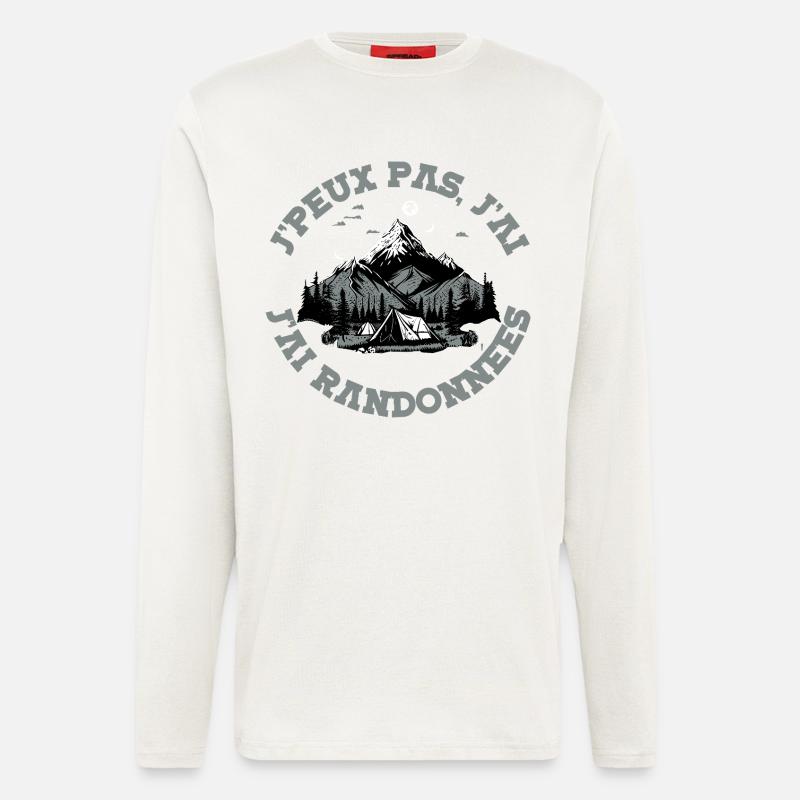 Night Mountain & Camping - Longsleeve - made by SPREAD  - OFF WHITE