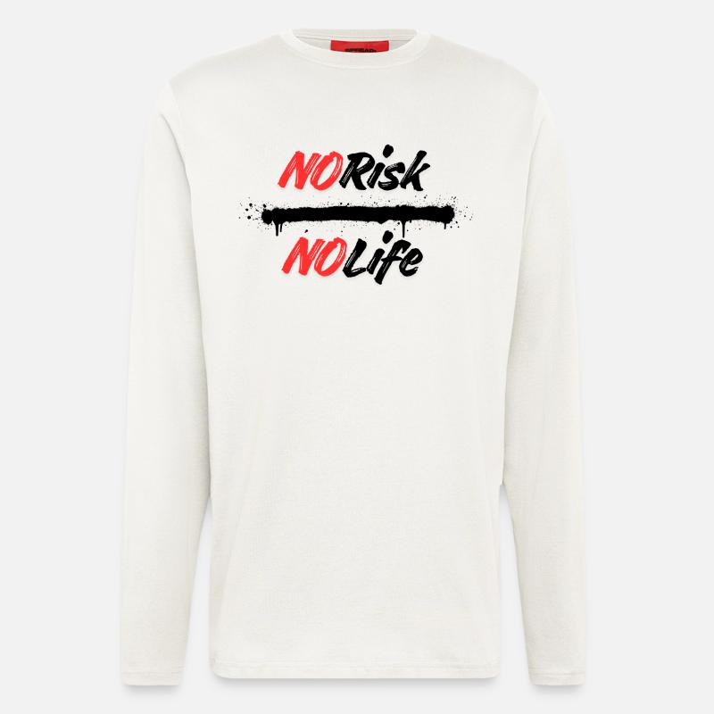 No Risk No Life Design - Longsleeve - made by SPREAD  - OFF WHITE