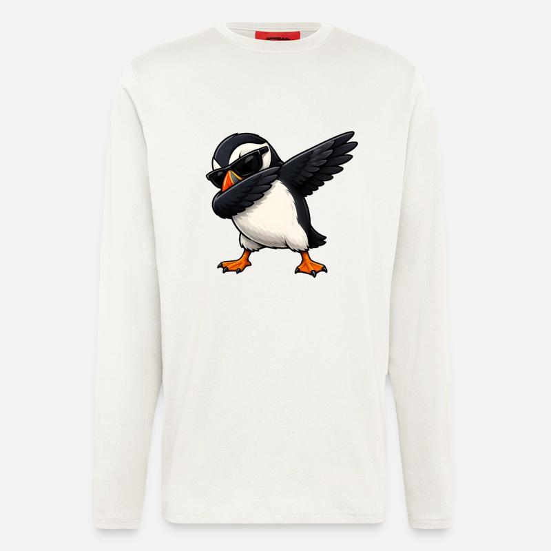 Dabbing puffins - Longsleeve - made by SPREAD  - OFF WHITE