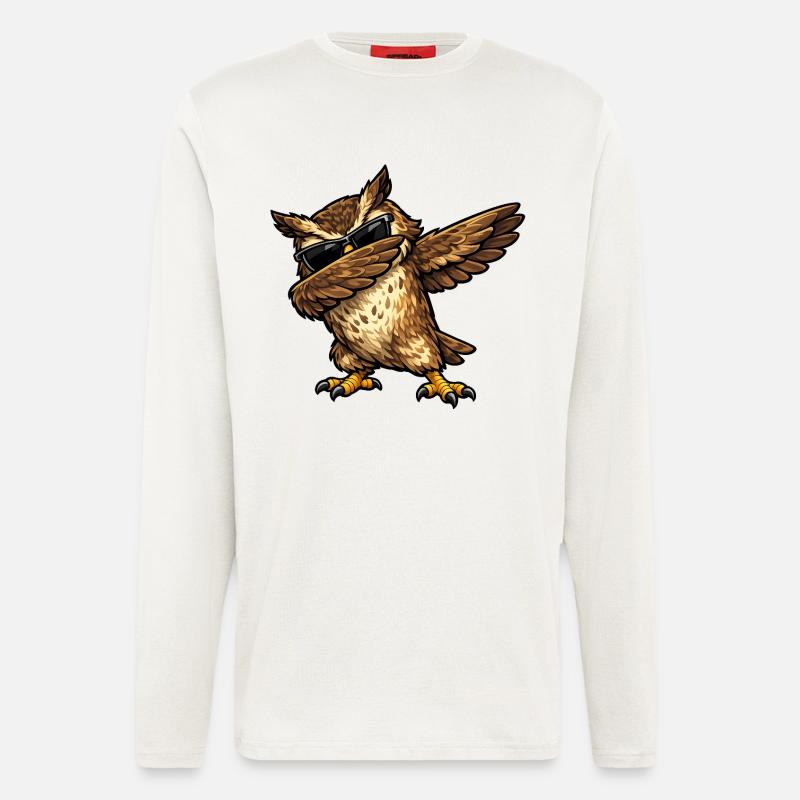 Dabbing Eagle Owl - Longsleeve - made by SPREAD  - OFF WHITE