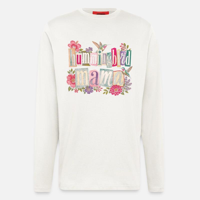 Ruby Throated Hummingbird Mama Mom - Longsleeve - made by SPREAD  - OFF WHITE