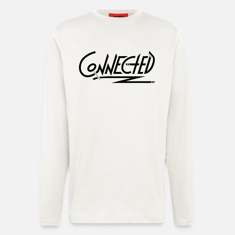 Connected_black_simple - Langarmshirt - made by SPREAD  - OFF WHITE