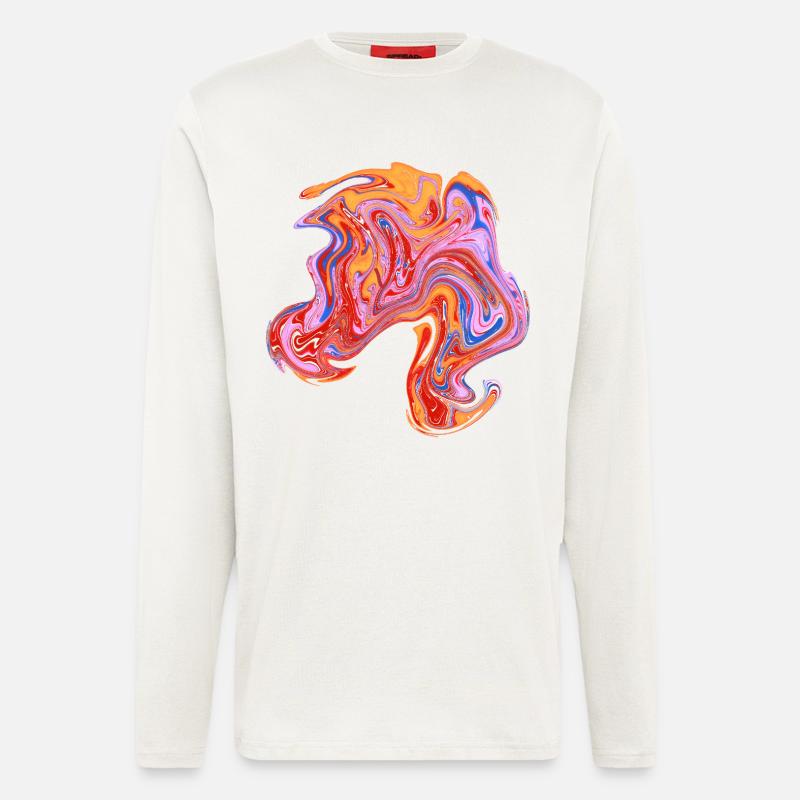 Farbwirbel Neon-Muster - Langarmshirt - made by SPREAD  - OFF WHITE