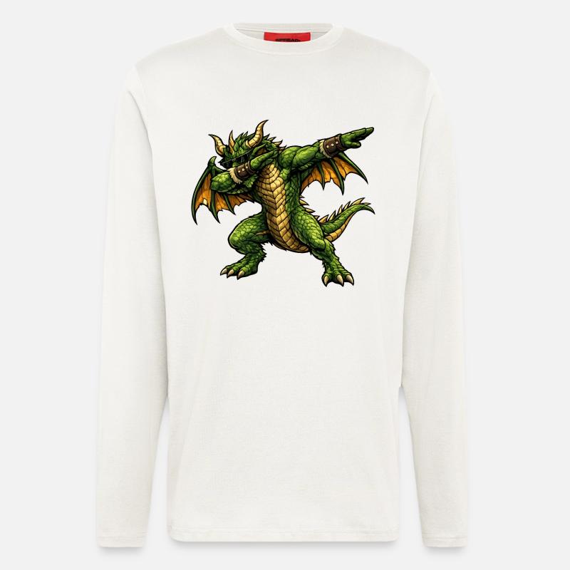 Ernsthafter Dabbing Drache - Langarmshirt - made by SPREAD  - OFF WHITE