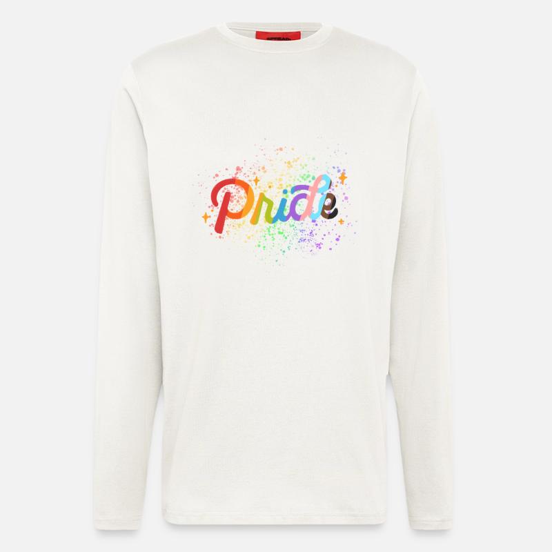 Éclaboussure de peinture Pridemix - Manches longues bio décontracté fabriqué en UE - OFF WHITE