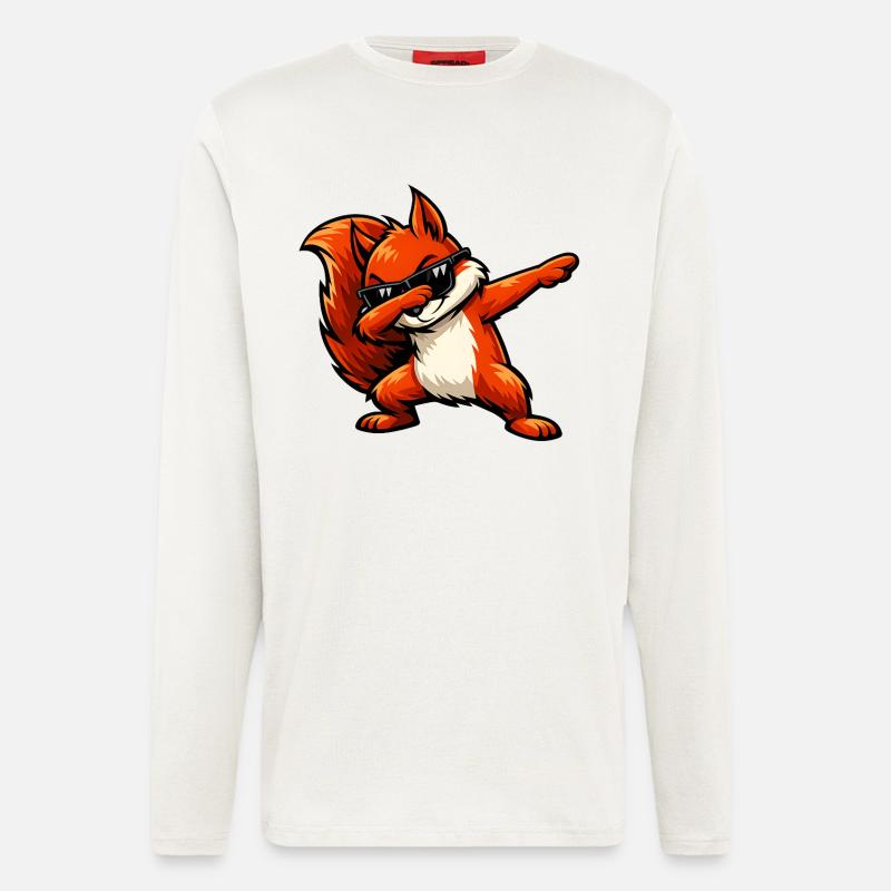 Dabbing Rotes Eichhörnchen - Langarmshirt - made by SPREAD - OFF WHITE