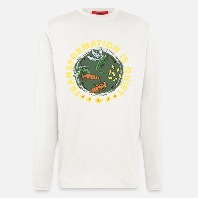 Libelle Libellen Transformation Is Quiet - Langarmshirt - made by SPREAD  - OFF WHITE