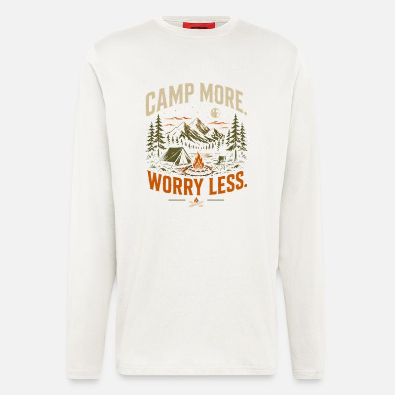 Camping more, worries less - Longsleeve - made by SPREAD  - OFF WHITE