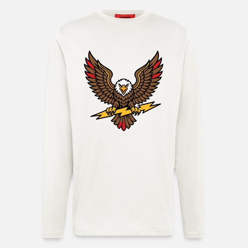 Old school tattoo style lightning eagle - Longsleeve - made by SPREAD  - OFF WHITE