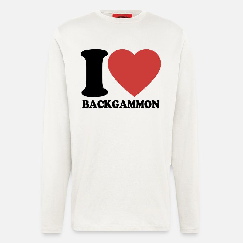 I love Backgammon | Board Game | Gift - Longsleeve - made by SPREAD - OFF WHITE