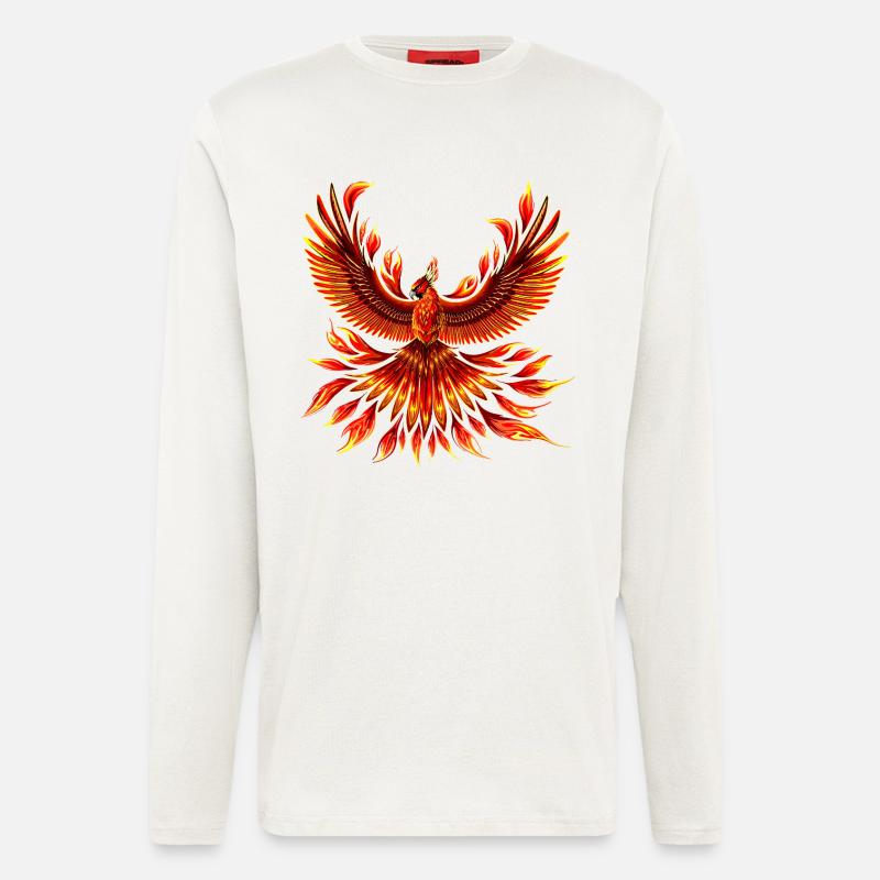 Phönix-Feuervogel - Langarmshirt - made by SPREAD - OFF WHITE