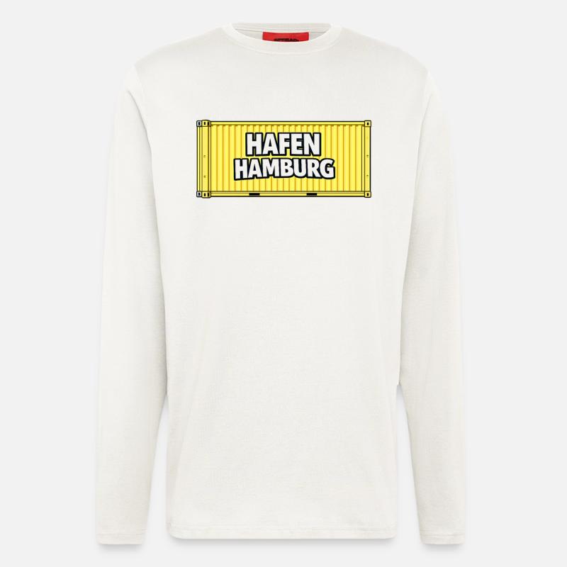 Hafen Hamburg Container gelb - Langarmshirt - made by SPREAD  - OFF WHITE