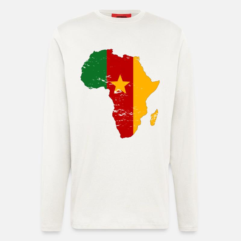 Drapeau du Sénégal Afrique utilisé - Manches longues bio décontracté fabriqué en UE - OFF WHITE