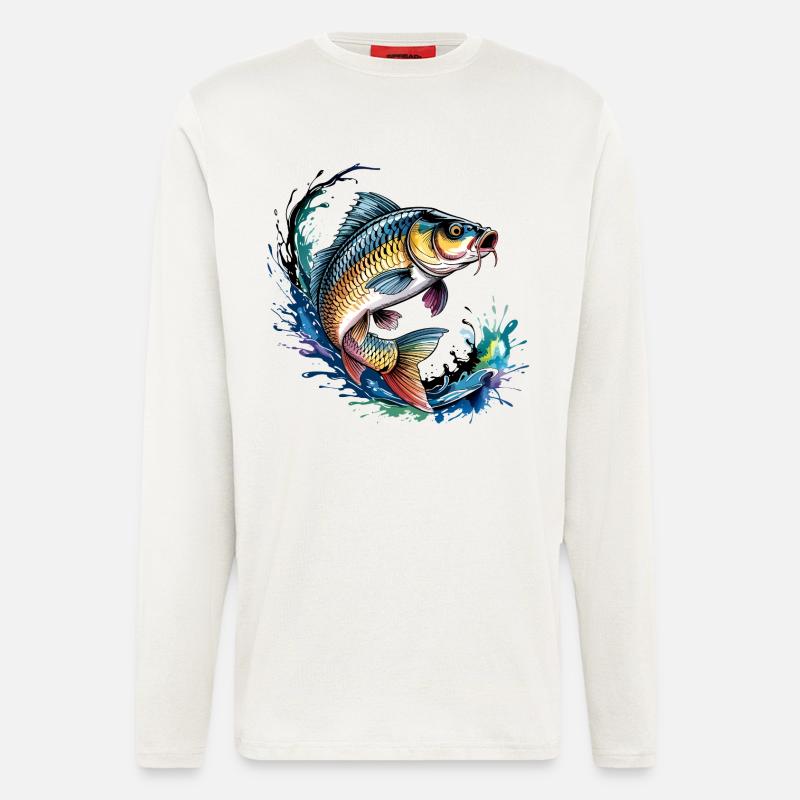 Karpfen Angeln - Langarmshirt - made by SPREAD - OFF WHITE
