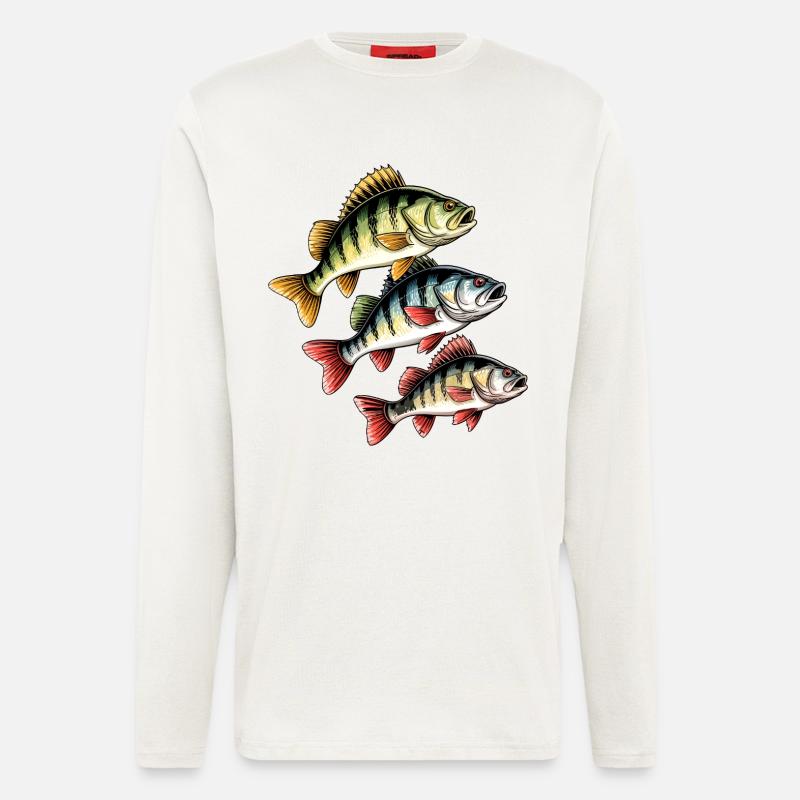 Barsch Angeln - Langarmshirt - made by SPREAD - OFF WHITE