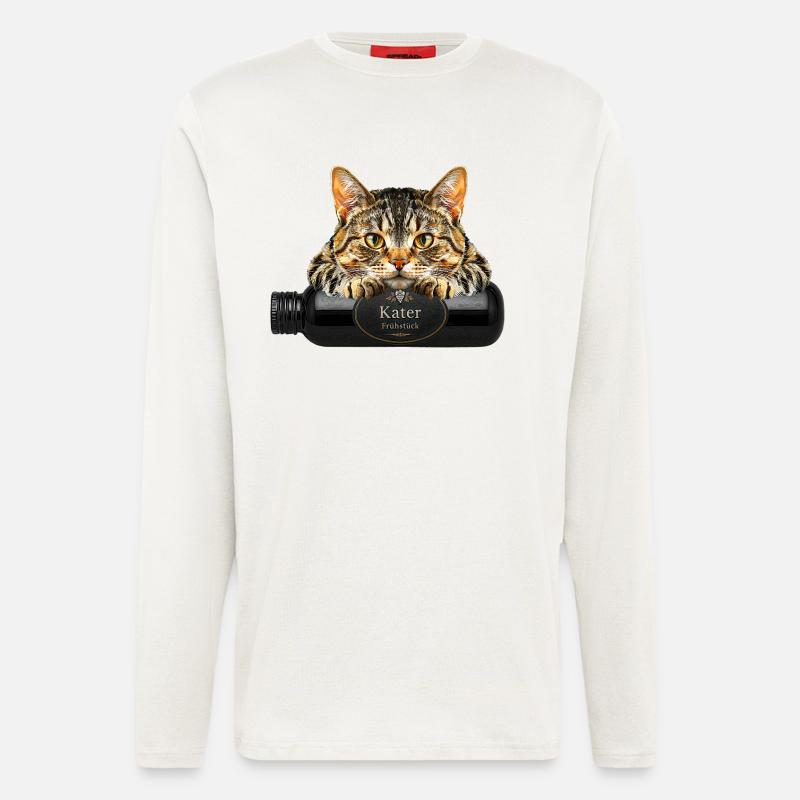Kater Frühstück - Langarmshirt - made by SPREAD  - OFF WHITE