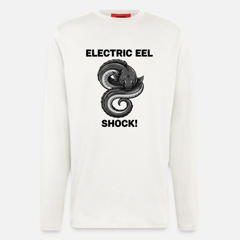 Anguille Électrique Shock Eel - Manches longues bio décontracté fabriqué en UE - OFF WHITE