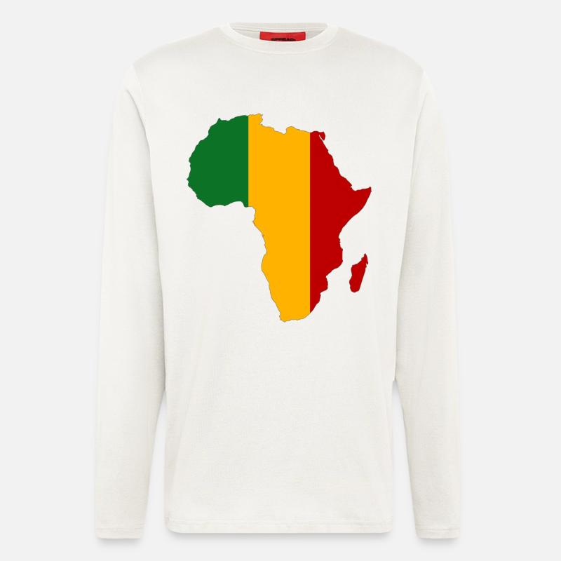 Mali Flagge Afrika - Langarmshirt - made by SPREAD  - OFF WHITE