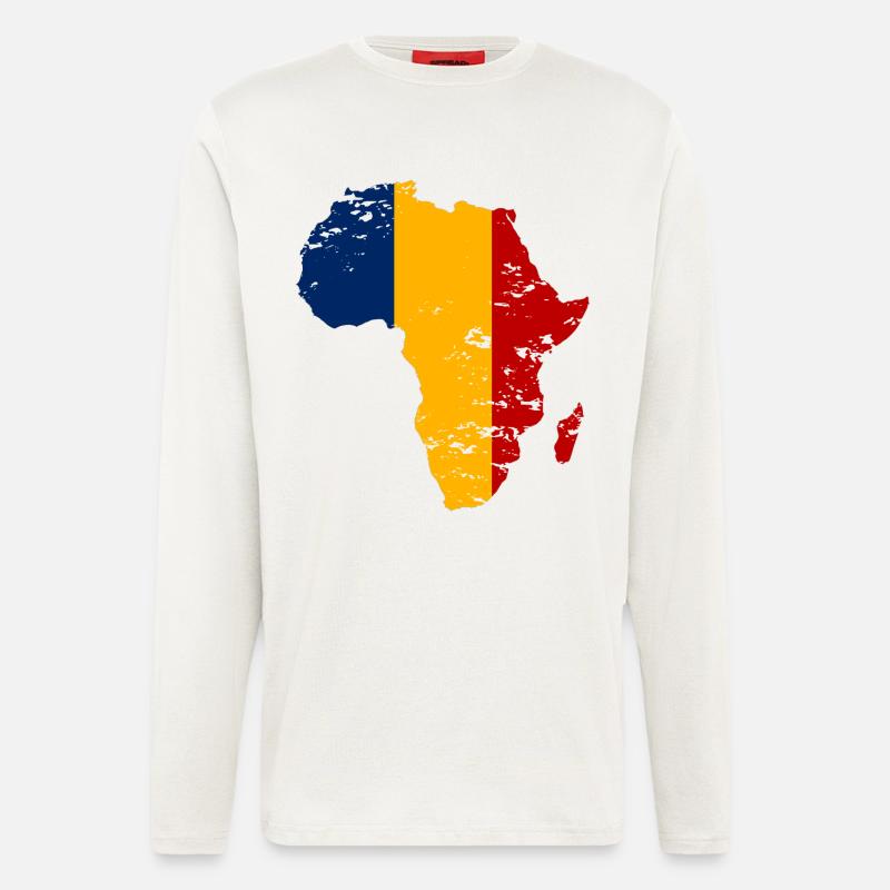 Tschad_Flagge_Afrika_used - Longsleeve - made by SPREAD - OFF WHITE