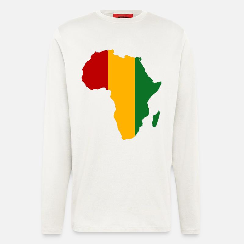 Guiena_Flagge_Afrika - Langarmshirt - made by SPREAD  - OFF WHITE