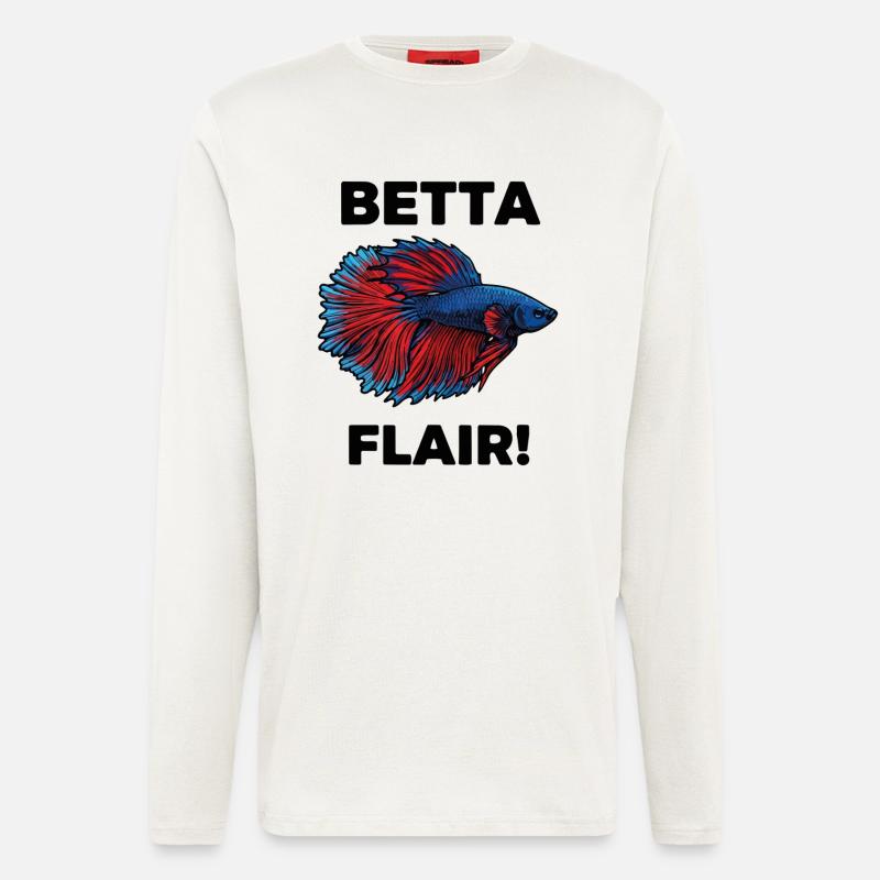 Fighting Fish Betta Flair Aquarium - Longsleeve - made by SPREAD  - OFF WHITE