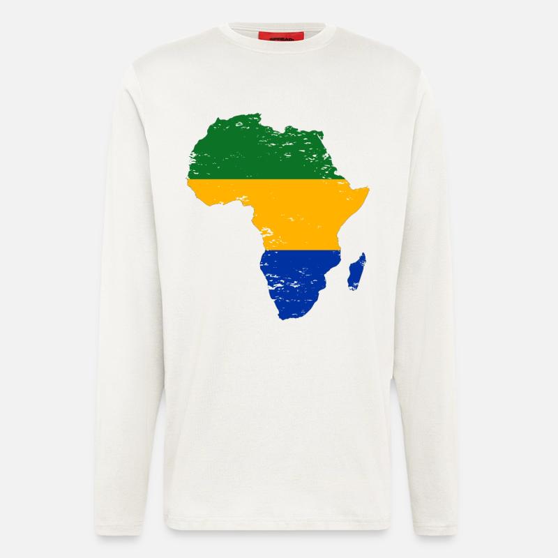 Gabon_Flagge_Afrika_used - Longsleeve - made by SPREAD  - OFF WHITE