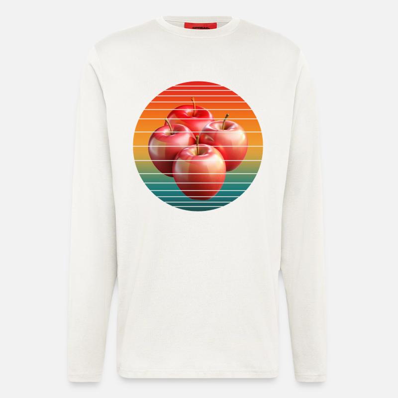 Fruit de la pomme - Manches longues bio décontracté fabriqué en UE - OFF WHITE