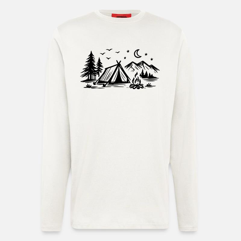 Camping Zelt - Langarmshirt - made by SPREAD - OFF WHITE