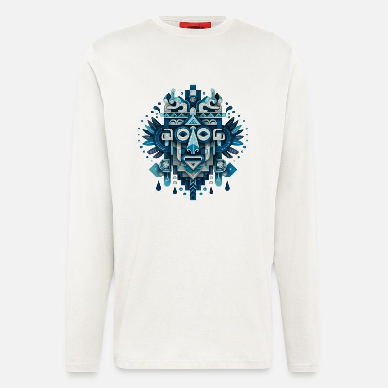 Tlaloc – Aztekischer Regengott - Langarmshirt - made by SPREAD - OFF WHITE