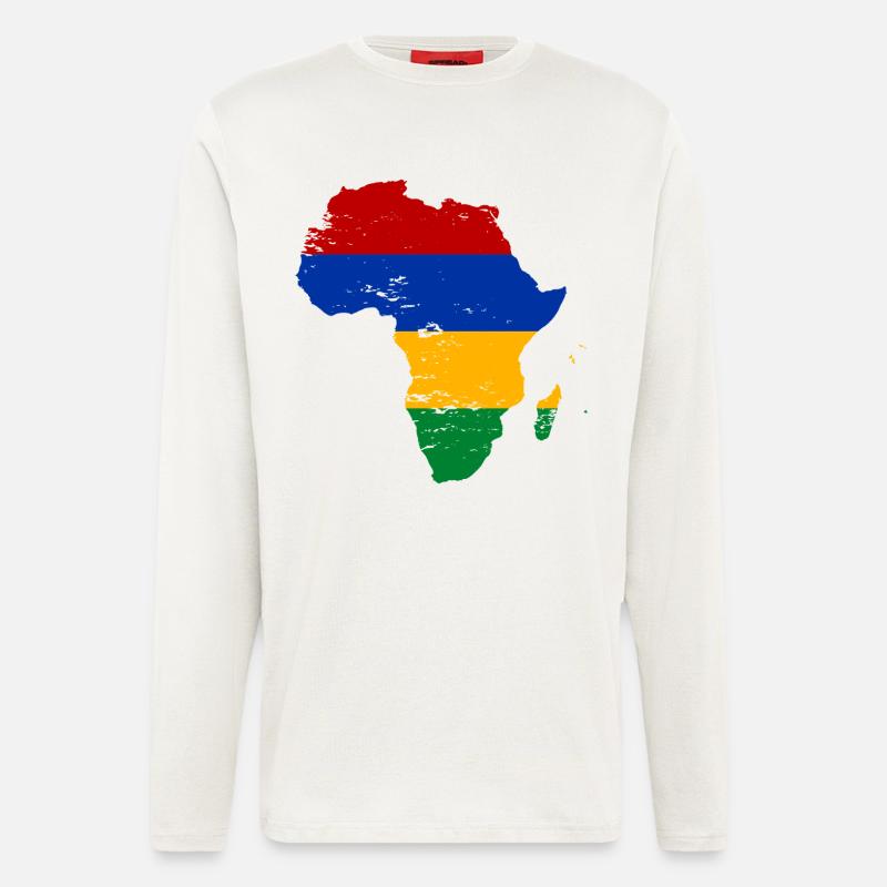 Mauritius Flagge Afrika - Langarmshirt - made by SPREAD - OFF WHITE
