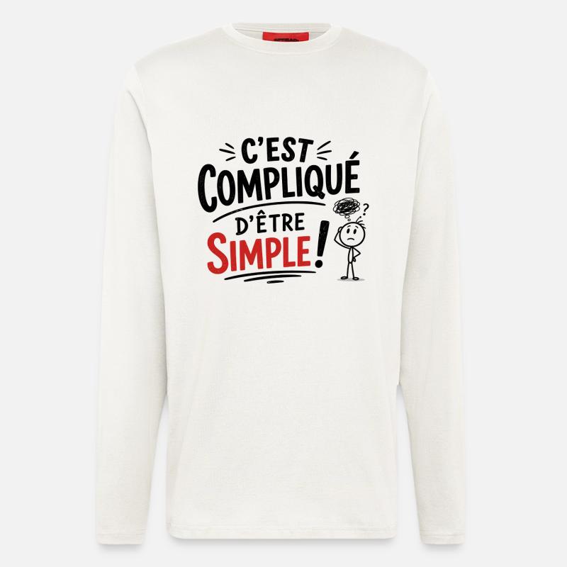 C'est compliqué d'être simple !  - Manches longues bio décontracté fabriqué en UE - OFF WHITE
