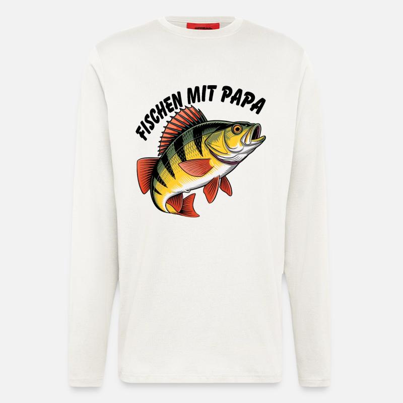 Fischen mit Papa - Langarmshirt - made by SPREAD  - OFF WHITE