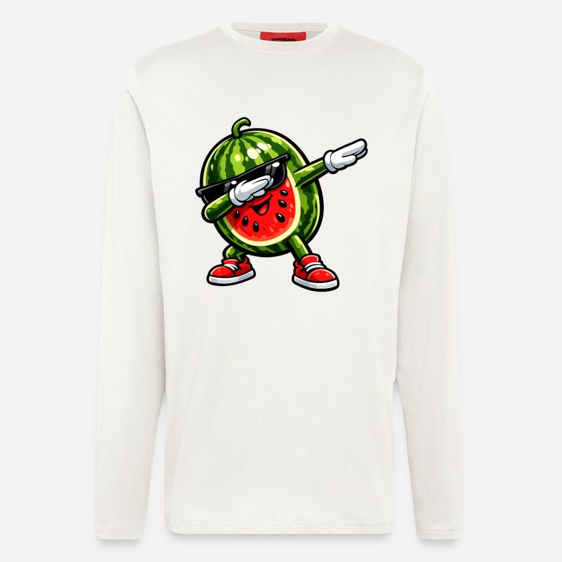 Dabbing Wassermelone - Langarmshirt - made by SPREAD  - OFF WHITE