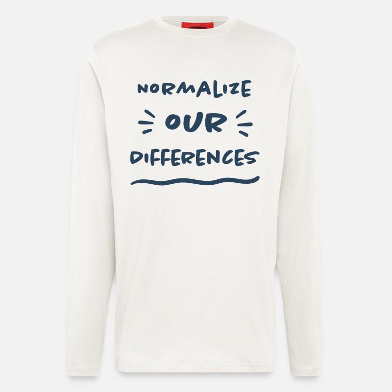 Normaliser nos différences - Inclusion - Manches longues bio décontracté fabriqué en UE - OFF WHITE