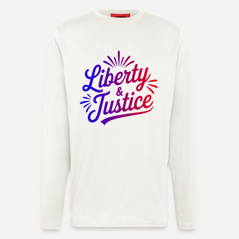 Liberty & Justice Print - Longsleeve - made by SPREAD  - OFF WHITE