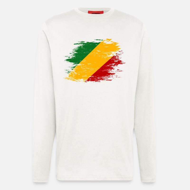 Kongo_Flagge_used - Langarmshirt - made by SPREAD - OFF WHITE