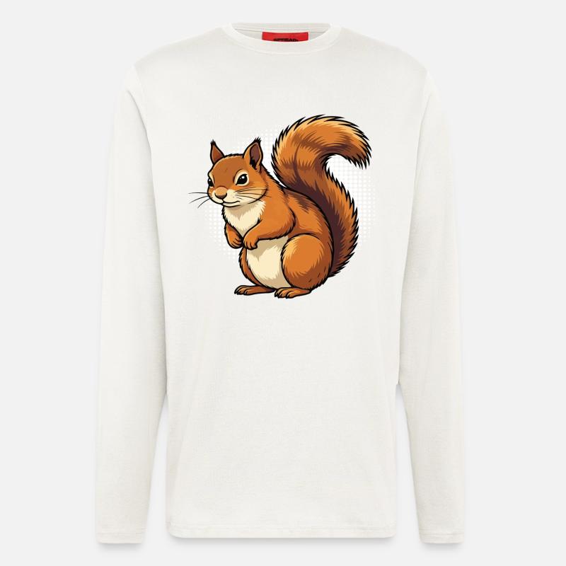 Eichhörnchen Eichhorn Eichhörnchenliebhaber Nager - Langarmshirt - made by SPREAD  - OFF WHITE