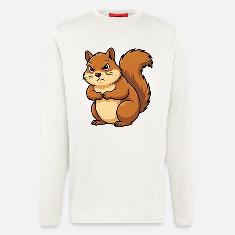Eichhörnchen Eichhorn Eichhörnchenliebhaber Nager - Langarmshirt - made by SPREAD - OFF WHITE